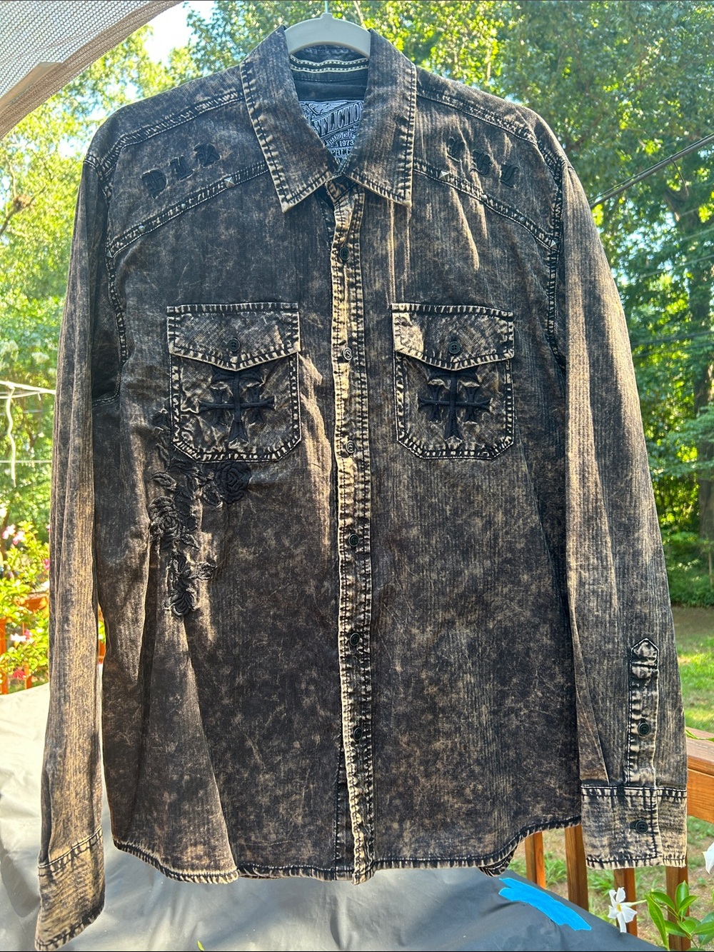 Men's Affliction Black Label Distressed Shirt